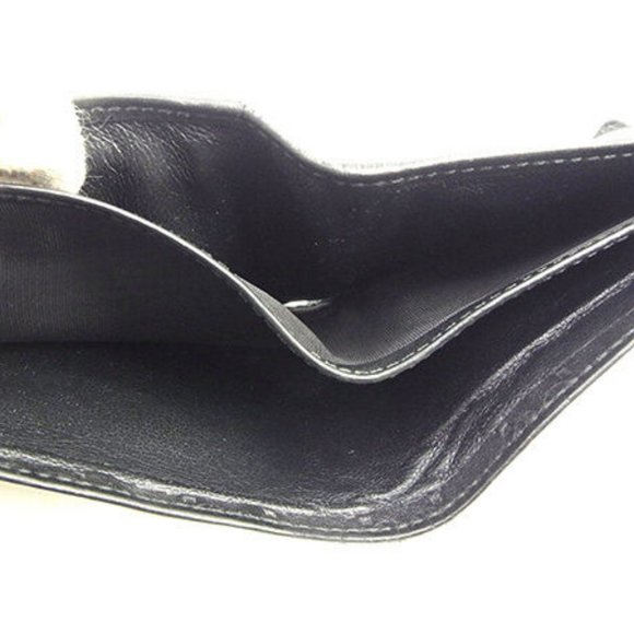 Gucci Wallet Purse Bifold Guccissima Black Silver Mens Authentic Used Y6904 - Picture 5 of 6